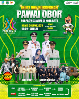 Semarak Kirab Obor Porprov IX Jatim di Kota Batu, Perpaduan Olahraga dan Budaya yang Spektakuler