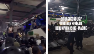 Viral Detik-Detik Bus Suporter Rusak Parah di Yogyakarta
