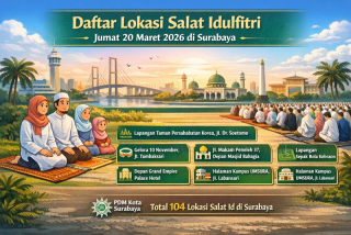 Daftar Lokasi Salat Idulfitri yang Digelar Muhammadiyah Jumat 20 Maret 2026 di Surabaya