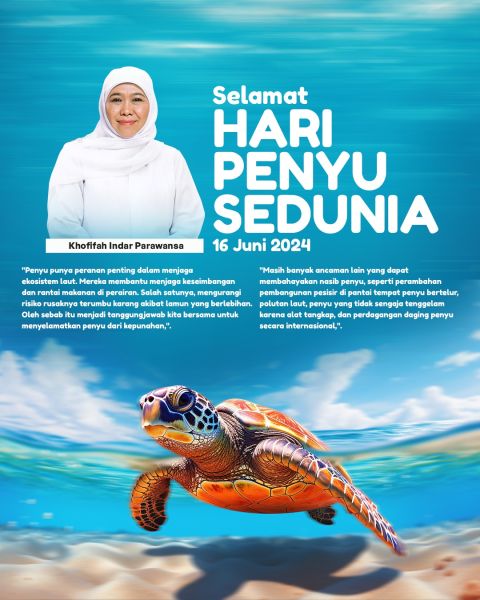 Hari Penyu Sedunia, Khofifah Ajak Masyarakat Selamatkan Penyu dari Kepunahan