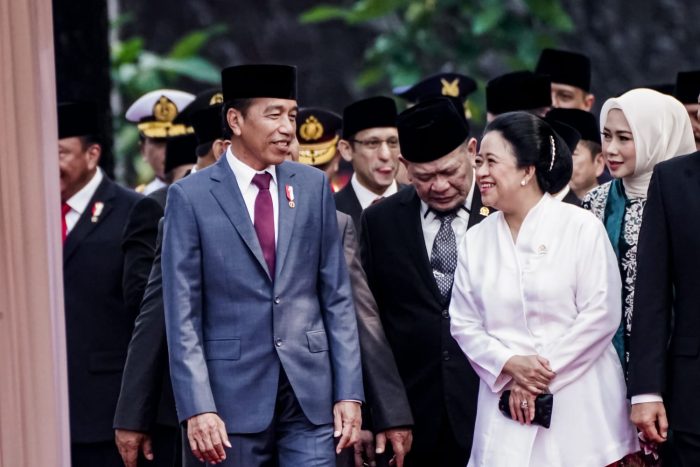 Ketua DPR RI periode 2019-2024 Puan Maharani mendampingi Presiden RI Joko Widodo.
