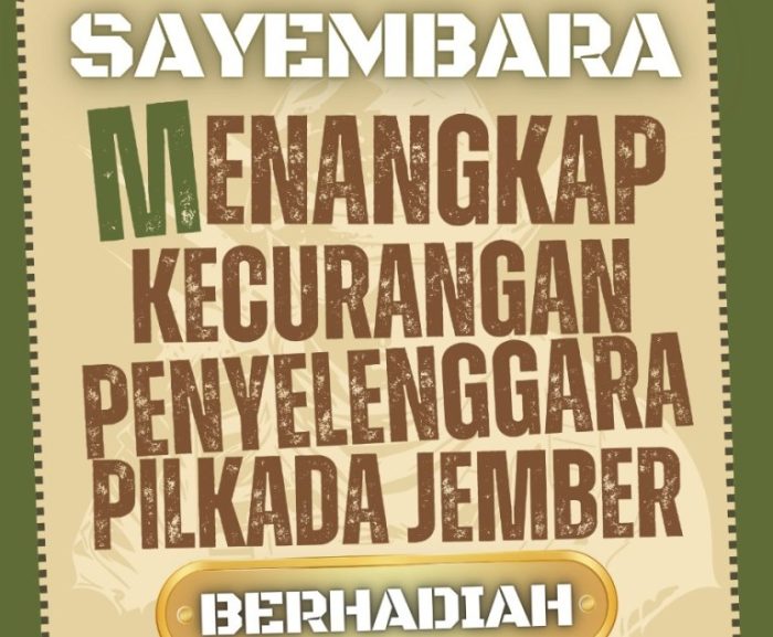 Rumah Cinta Gus Fawait - Djoko Gelar Sayembara, Bagi Penangkap Kecurangan Pilkada Jember