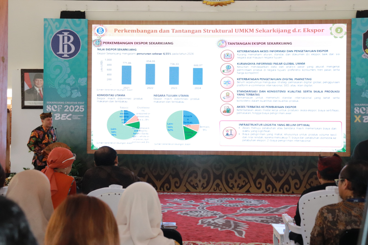 BI Jember menggelar Seminar Nasional bertajuk “UMKM Go Export: Digital Drive, Global Thrive” di Banyuwangi. (Foto: Humas Pemkab Banyuwangi)
