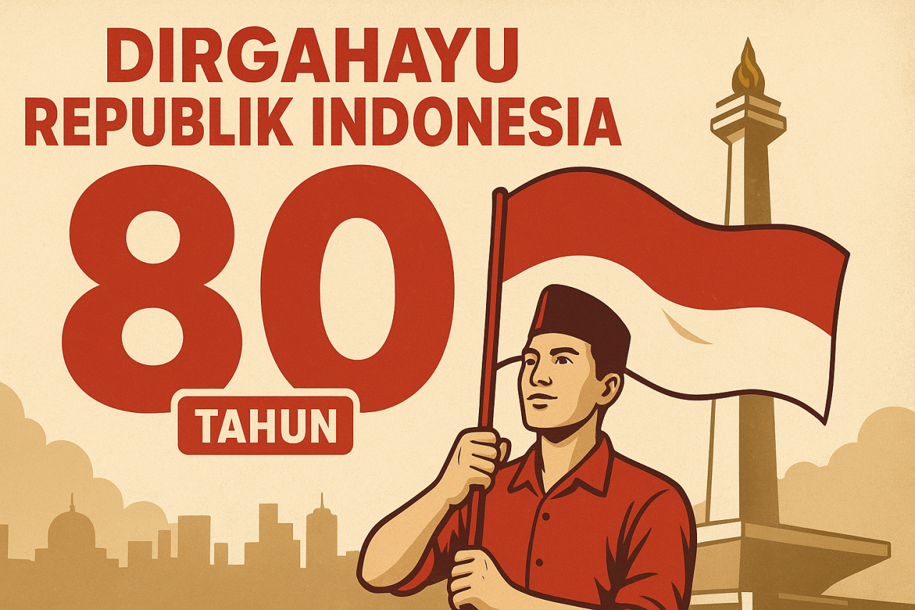Ilustrasi desain poster HUT ke-80 RI (Foto: Chatgpt)