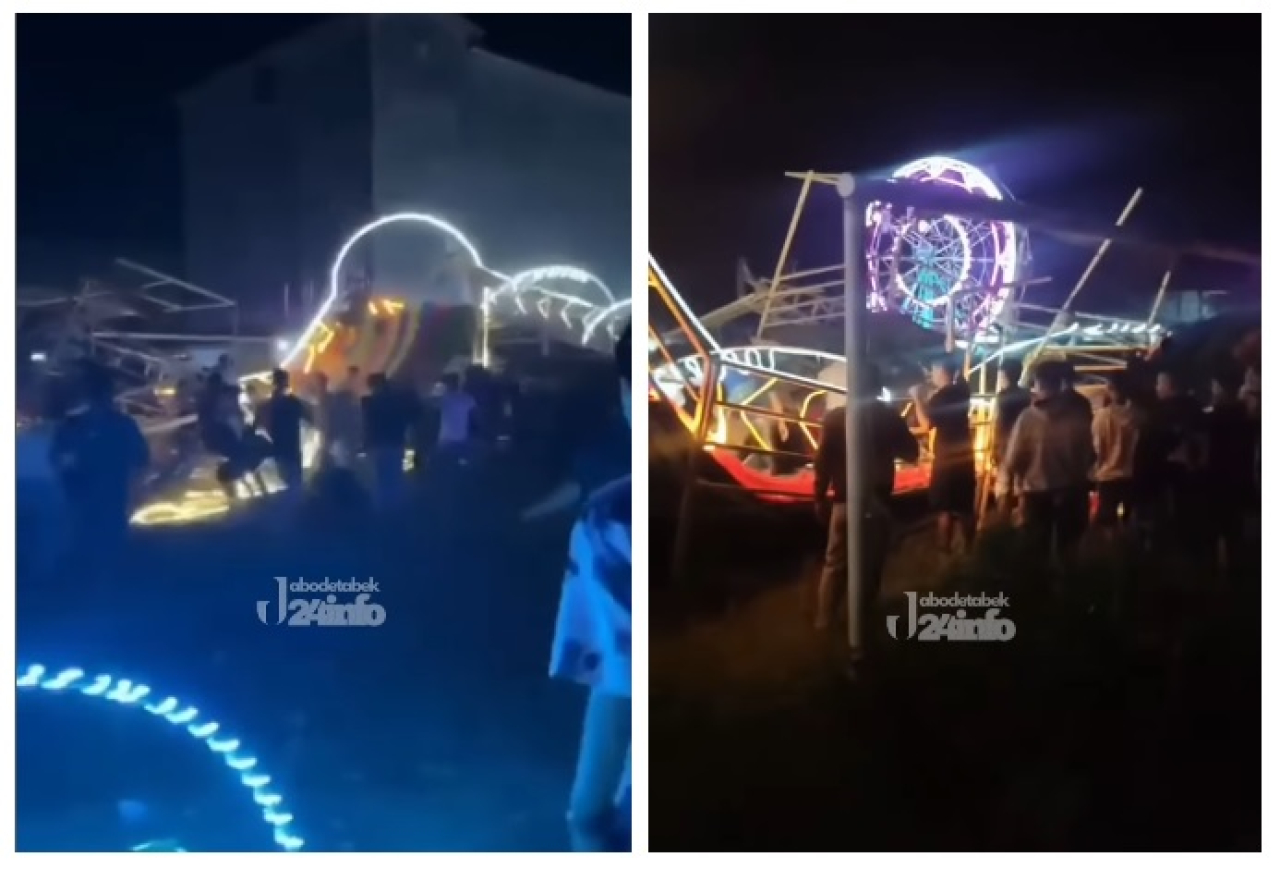 wahana perosotan pelangi atau Rainbow Slide ambruk di Ketapang, Kalbar. (Foto: Instagram/jabodetabek24info)