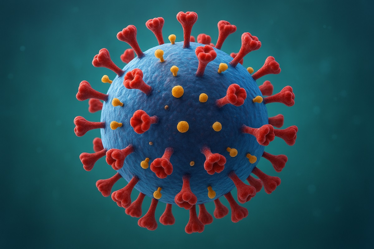 Ilustrasi virus influenza. (Foto: ChatGPT)