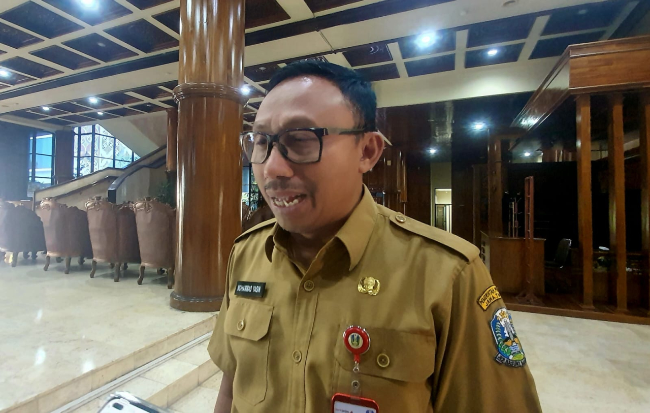 Kepala BPKAD Jatim, Mohammad Yasin saat ditemui usai menghadiri rapat bersama DPRD Jatim, Selasa (26/5/2026).