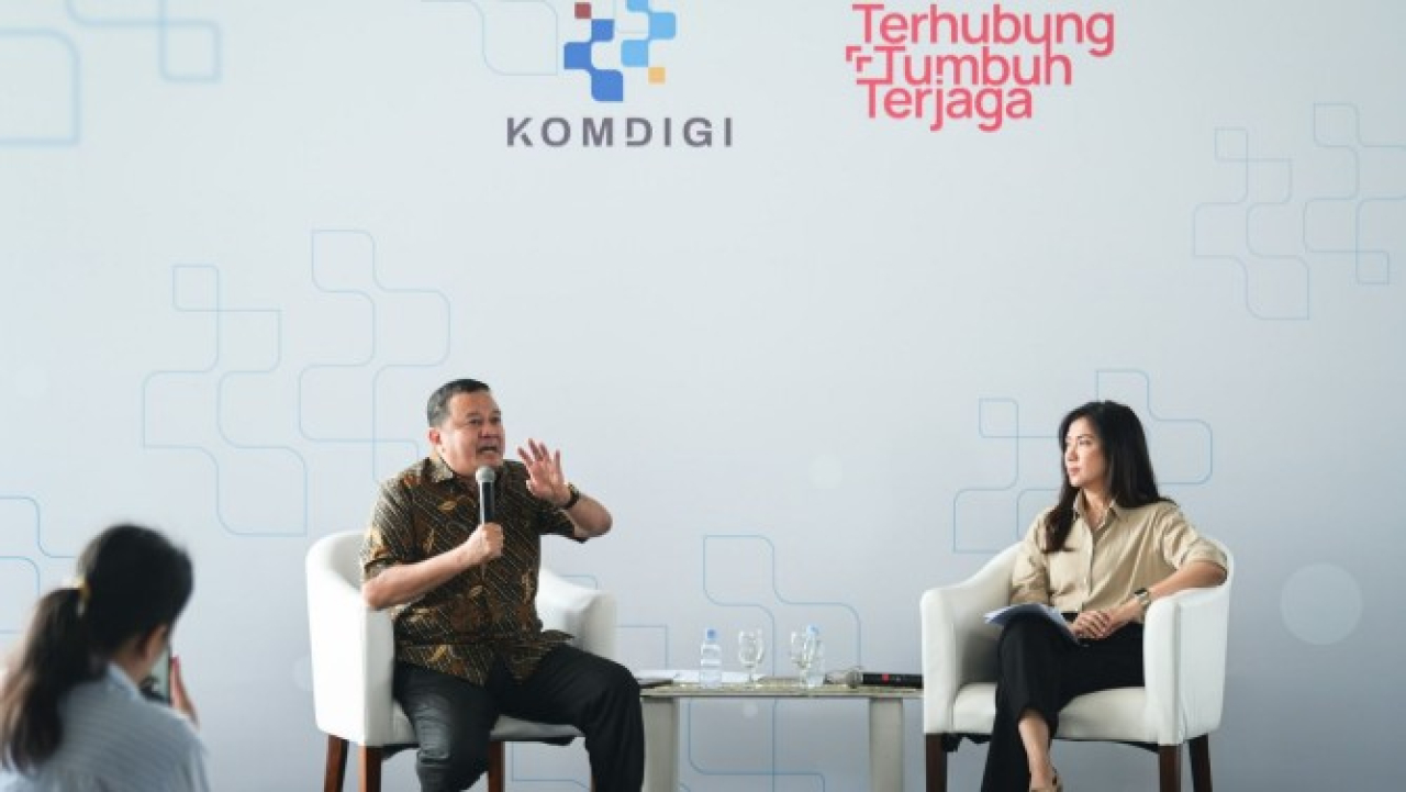 Komdigi gelar konferensi pers update kebijakan biometrik di Garuda Spark Innovation Hub, Jakarta, Jumat (29/5/2026). 