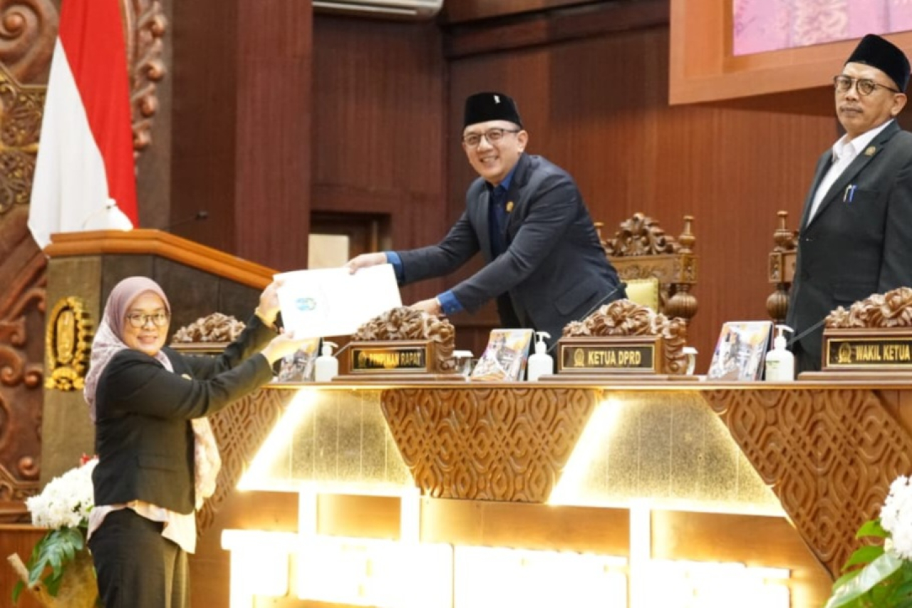 Juru Bicara Fraksi NasDem DPRD Jatim, Jajuk Rendra Kresna. (Humas DPRD Jatim)
