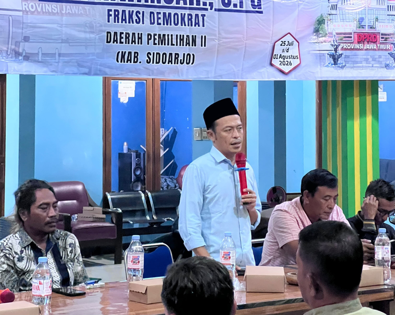 Dedi Irwansa, Ketua Komisi A DPRD Jatim saat menggelar reses di Kecamatan Balongbendo, Kabupaten Sidoarjo, Senin (27/7/2026).