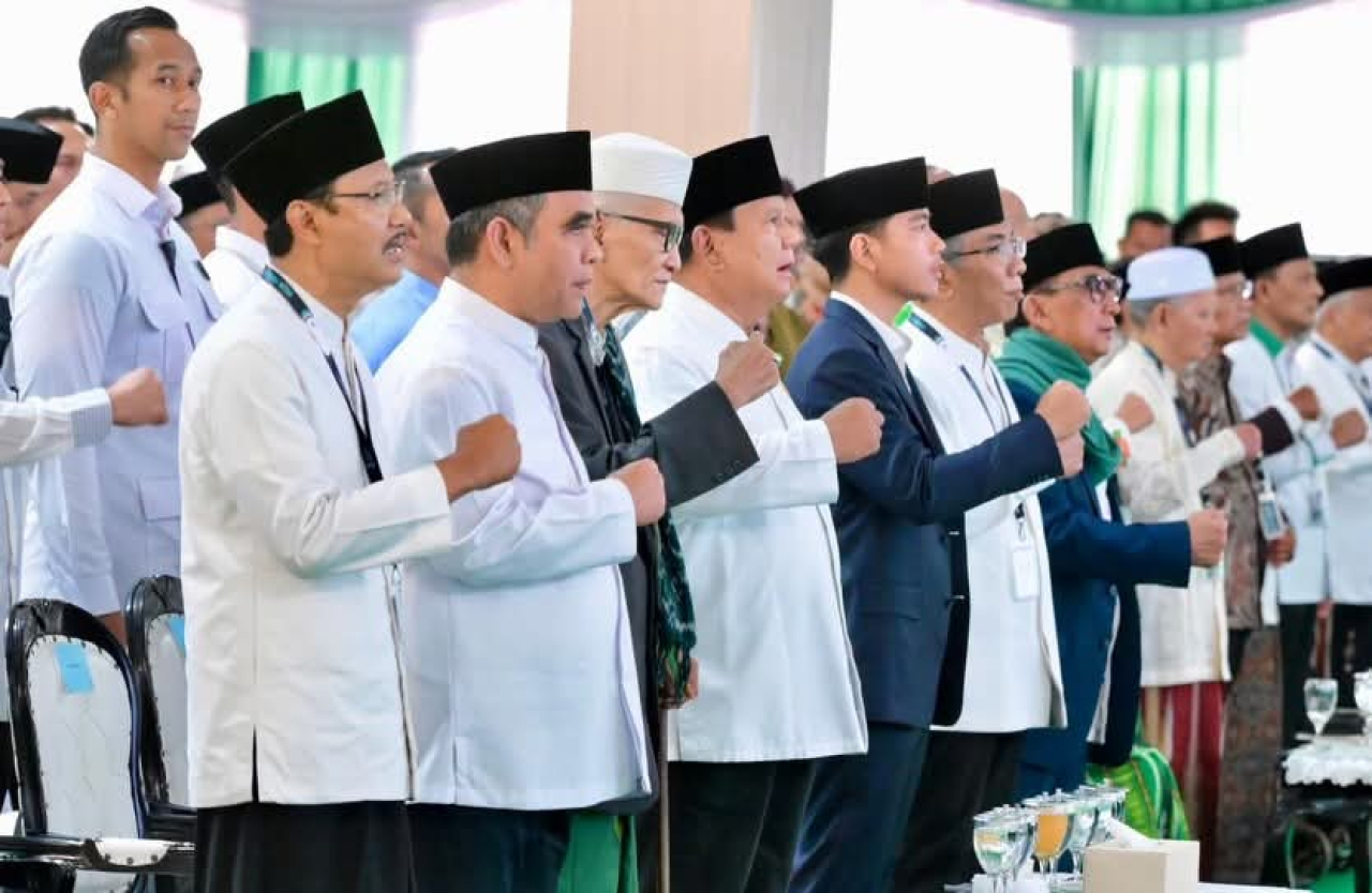 Presiden Prabowo Subianto menghadiri sekaligus meresmikan pembukaan Muktamar ke-35 Nahdlatul Ulama (NU) yang digelar di Lapangan Untung Surapati, Pondok Pesantren Bahrul Ulum Tambakberas, Kabupaten Jombang, Provinsi Jawa Timur, pada Kamis, 27 Agustus 2026