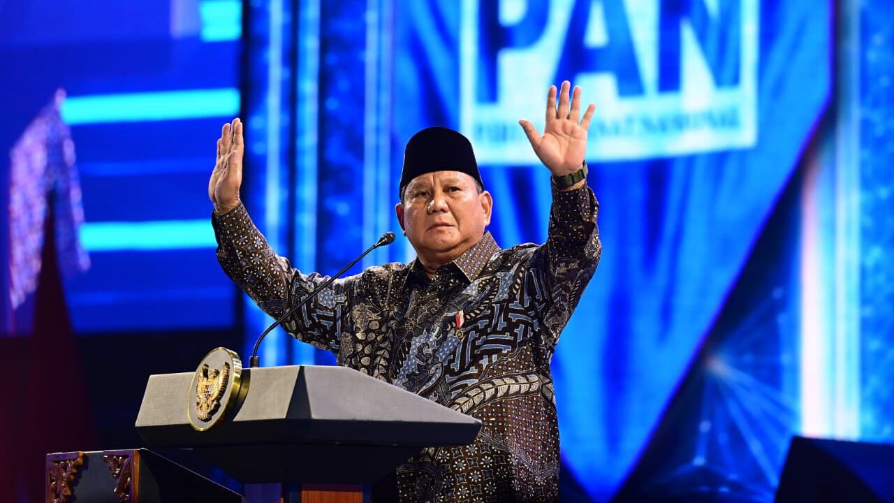 Presiden Prabowo Subianto menghadiri acara Puncak Peringatan HUT ke-28 Partai Amanat Nasional (PAN) di Plenary Hall, Jakarta International Convention Center (JICC), Jakarta, Jumat (18/92026). (BPMI Setpres)